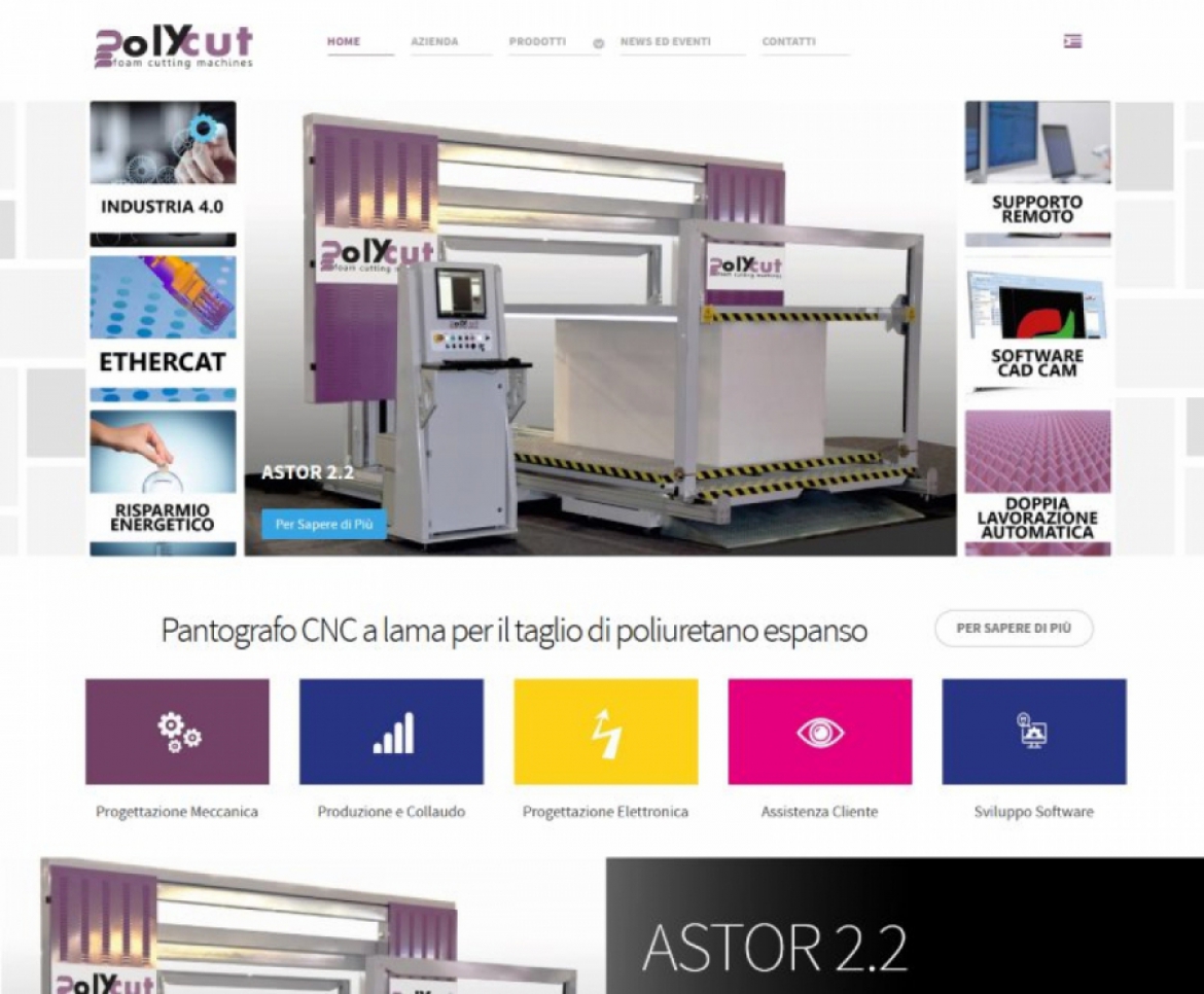 Realizzazione sito web www.polycut-xo.com