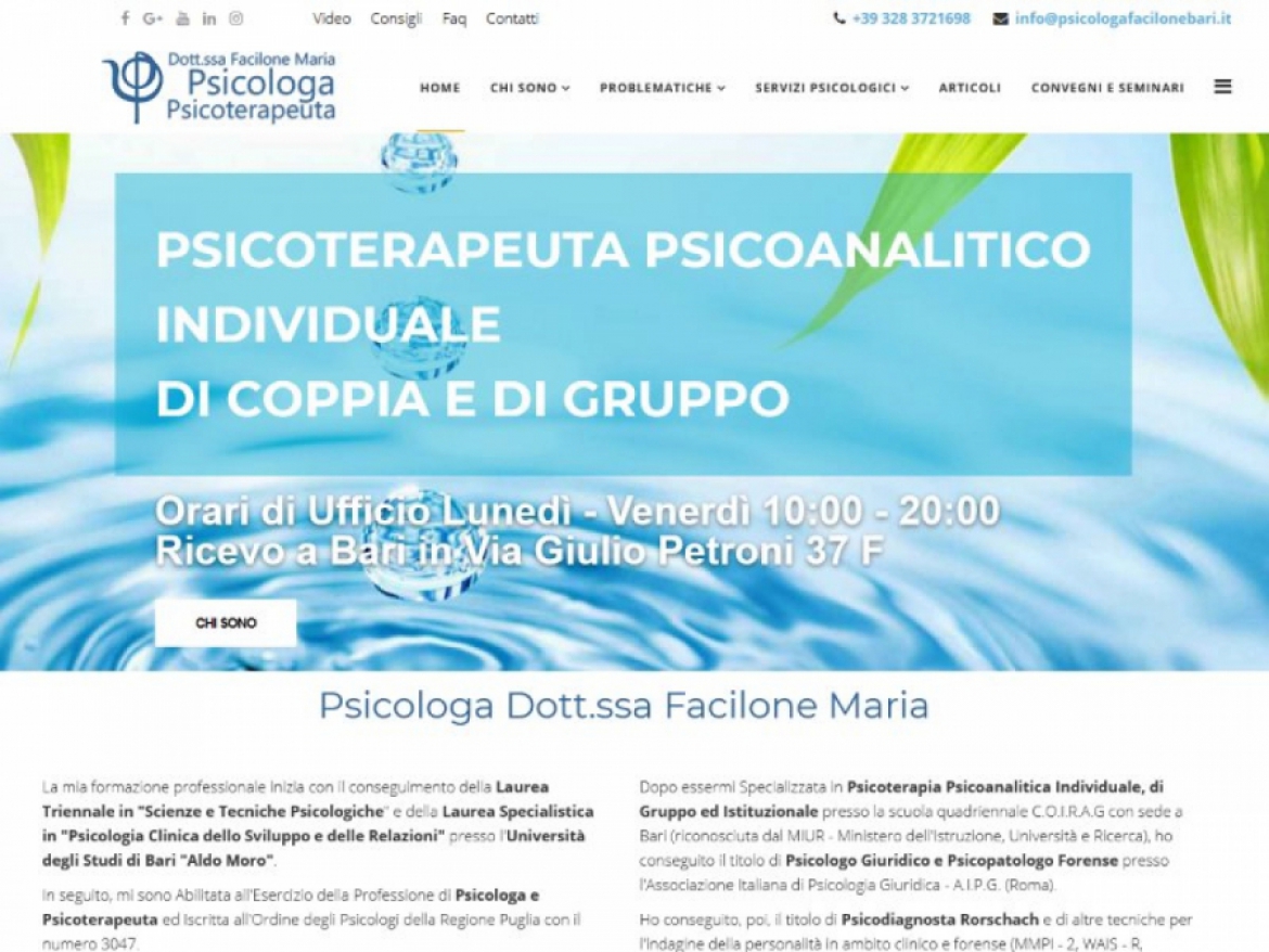 Restyling del sito internet professionale per la psicologa Facilone